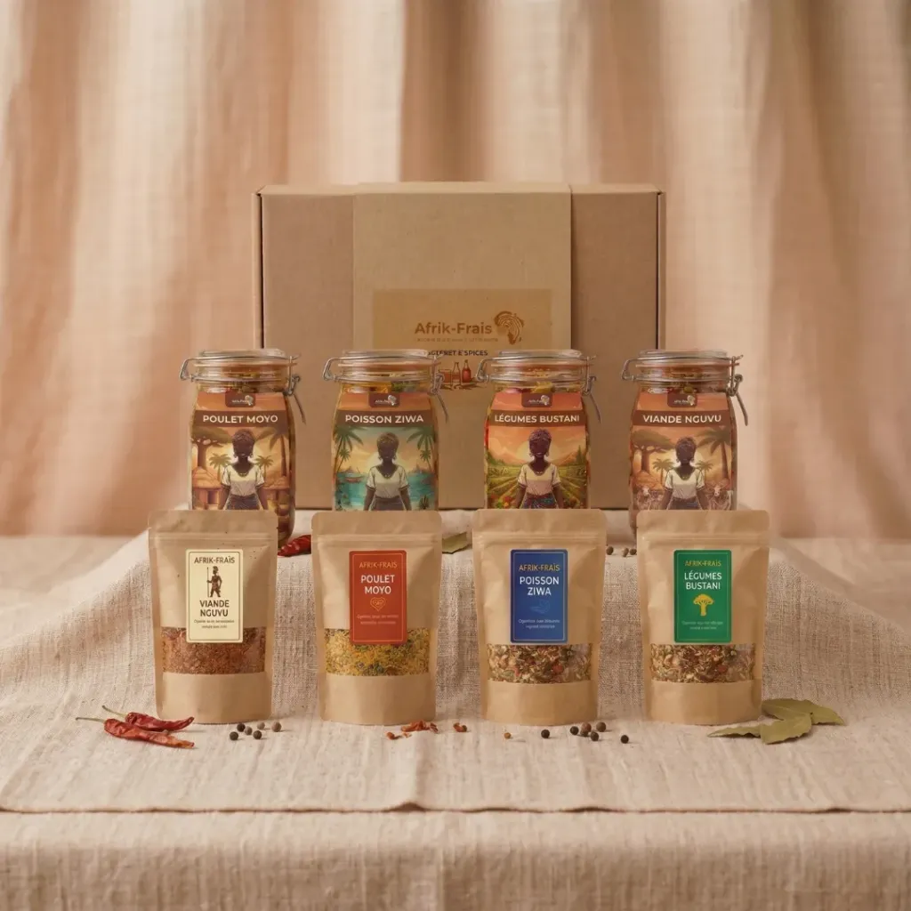 Coffret marinades + 4 épices (Viande Nguvu)